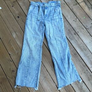 American Eagle belted flare jeans